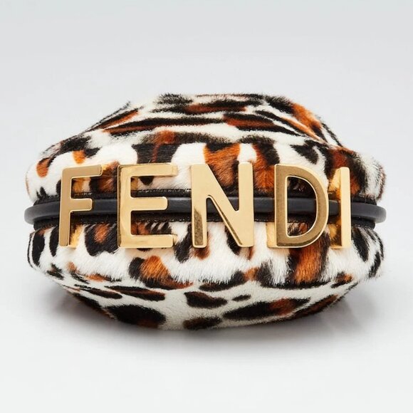 Fendi Pony Hair Vitello Grace Ocelot Fendigraphy Nano Bag-7AS089 - Picture 4 of 12